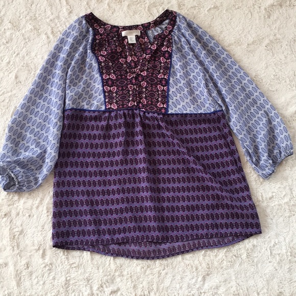 Kenar Tops - Kenar boho printed blouse, size Small